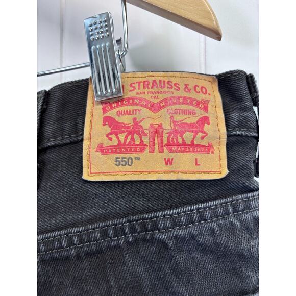 Levi's 550 Regular Fit Straight Leg Everyday Casual Denim Jeans Size 46X34 Black - Picture 3 of 9